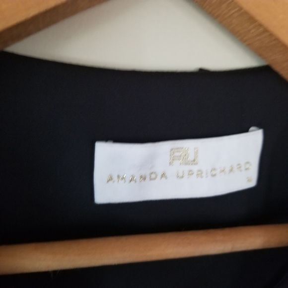 Amanda Uprichard Ruffle Collar Tied Keyhole Neckline Black Mini Dress Size Med. - Picture 7 of 8